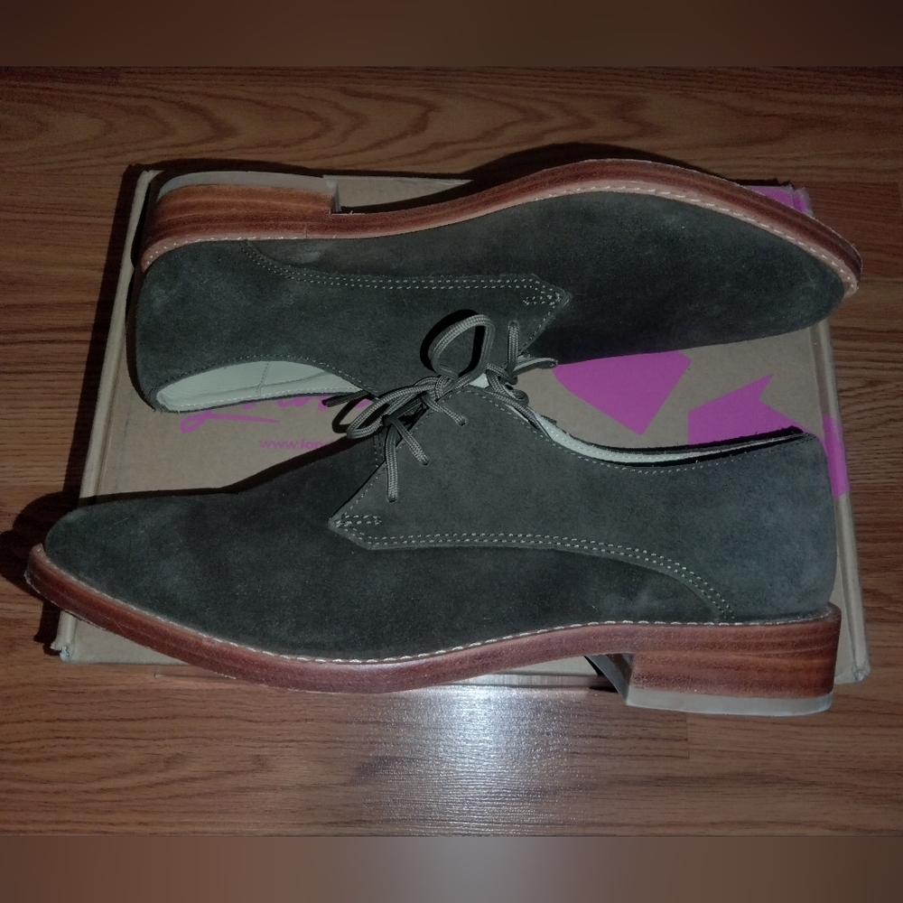 Nisolo James Suede Lace-Up Oxfords - Olive Green